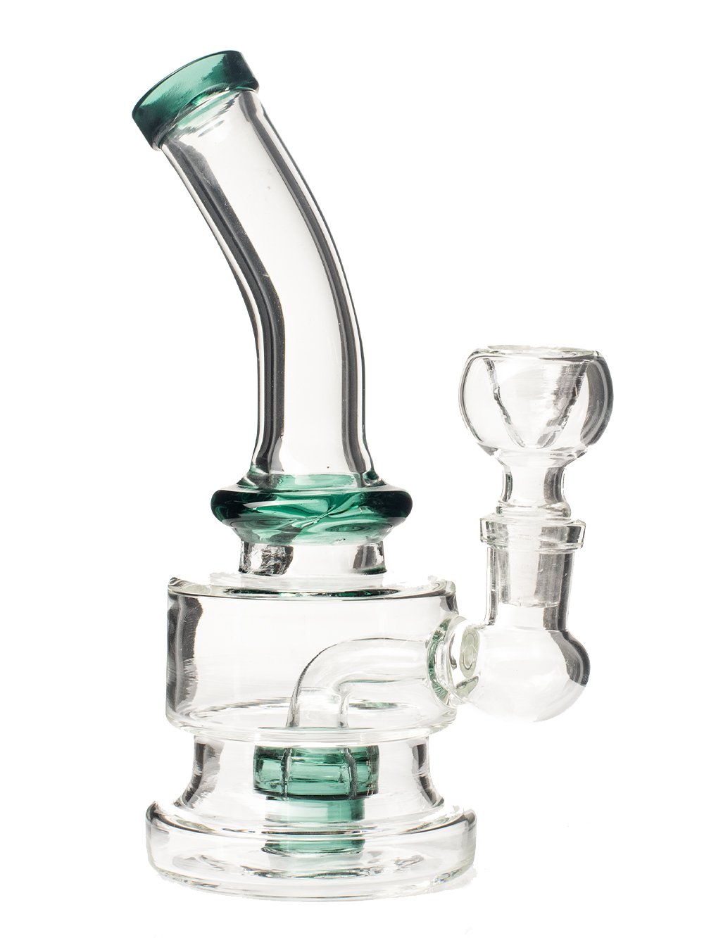 Fat Buddha Glass Bong Teal 6" Mini Puck Bong