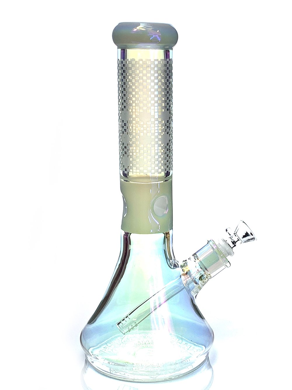 Pink 12" Electroplated Beaker Bong Fat Buddha Glass