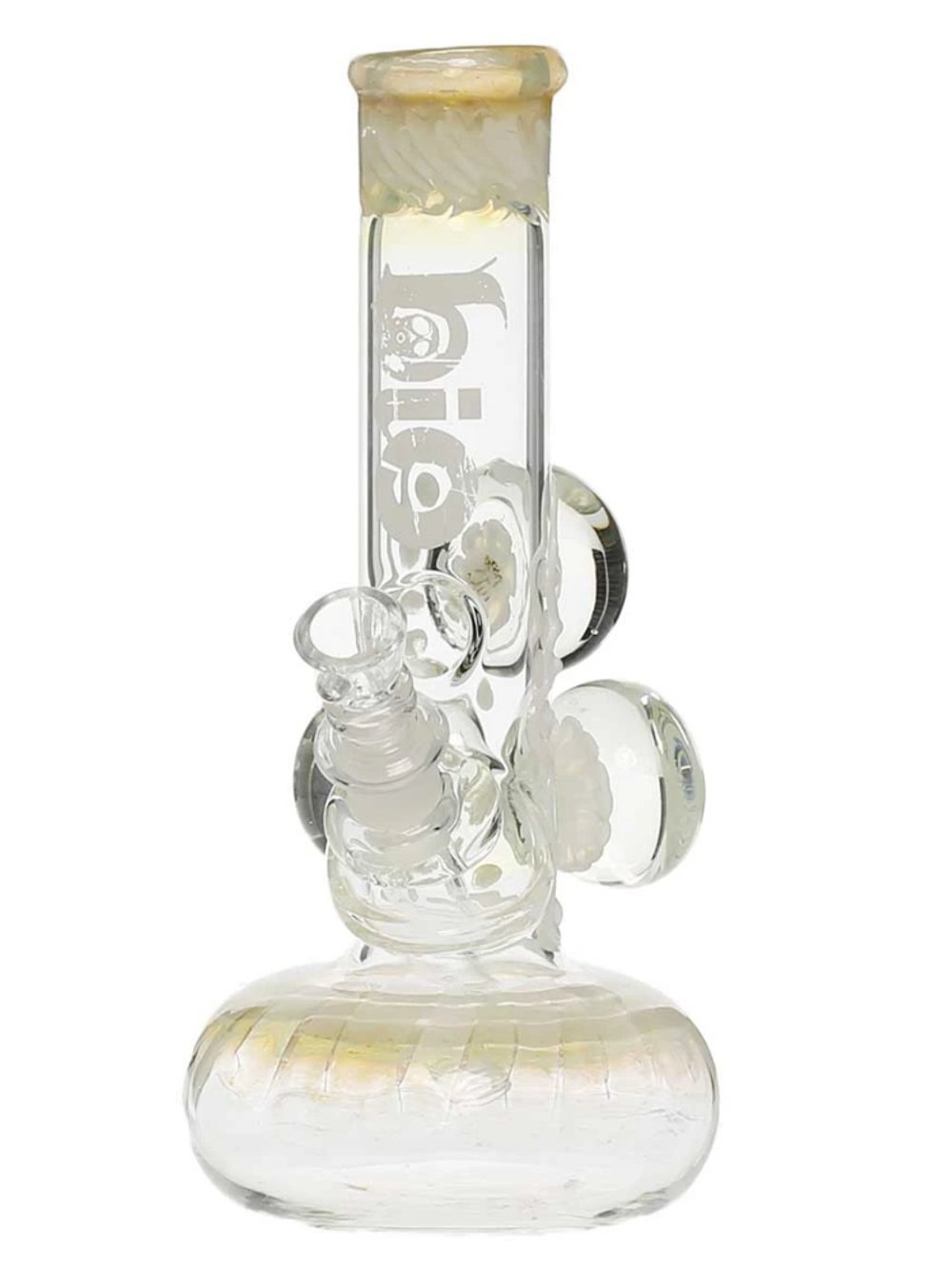 Biohazard Bong White 9" Three Marble Illuminati Bong