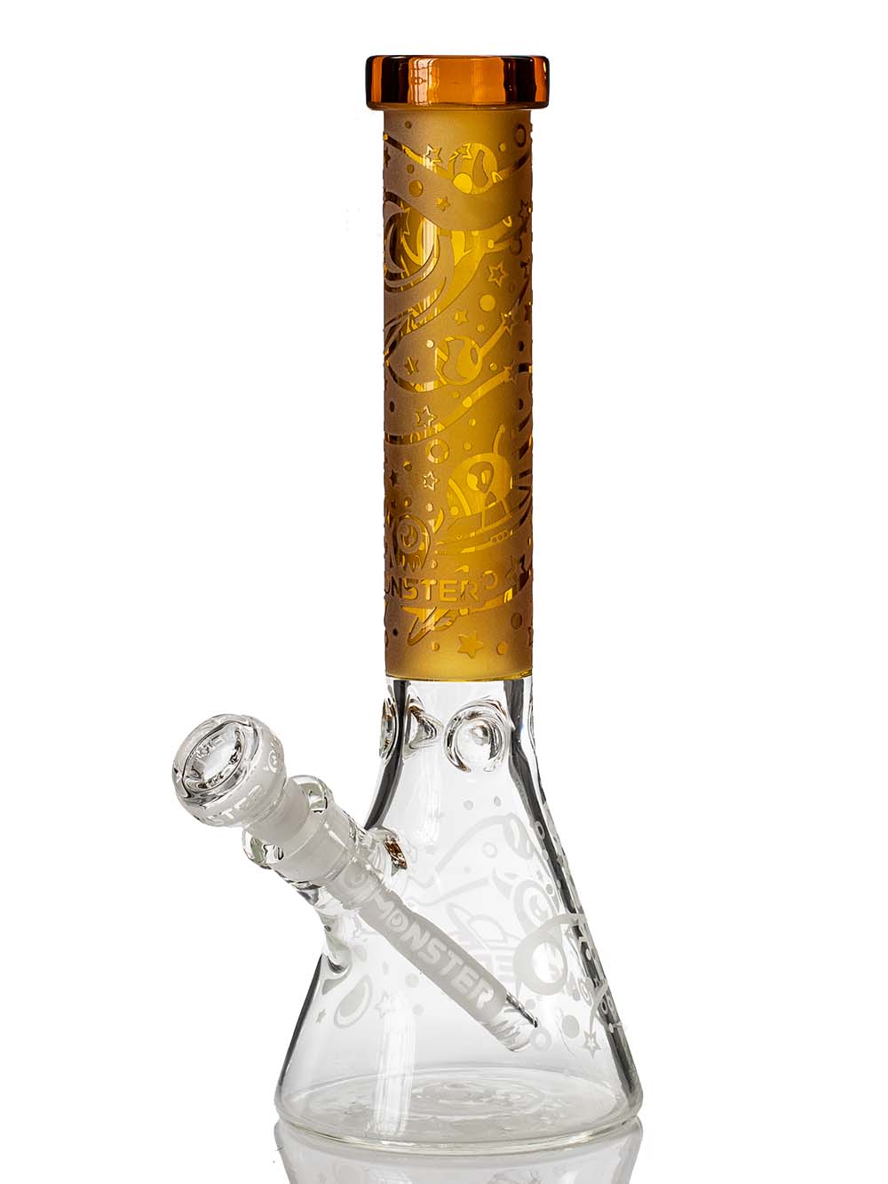 Bong Yellow Sandblasted Galaxy Bong Fat Buddha Glass