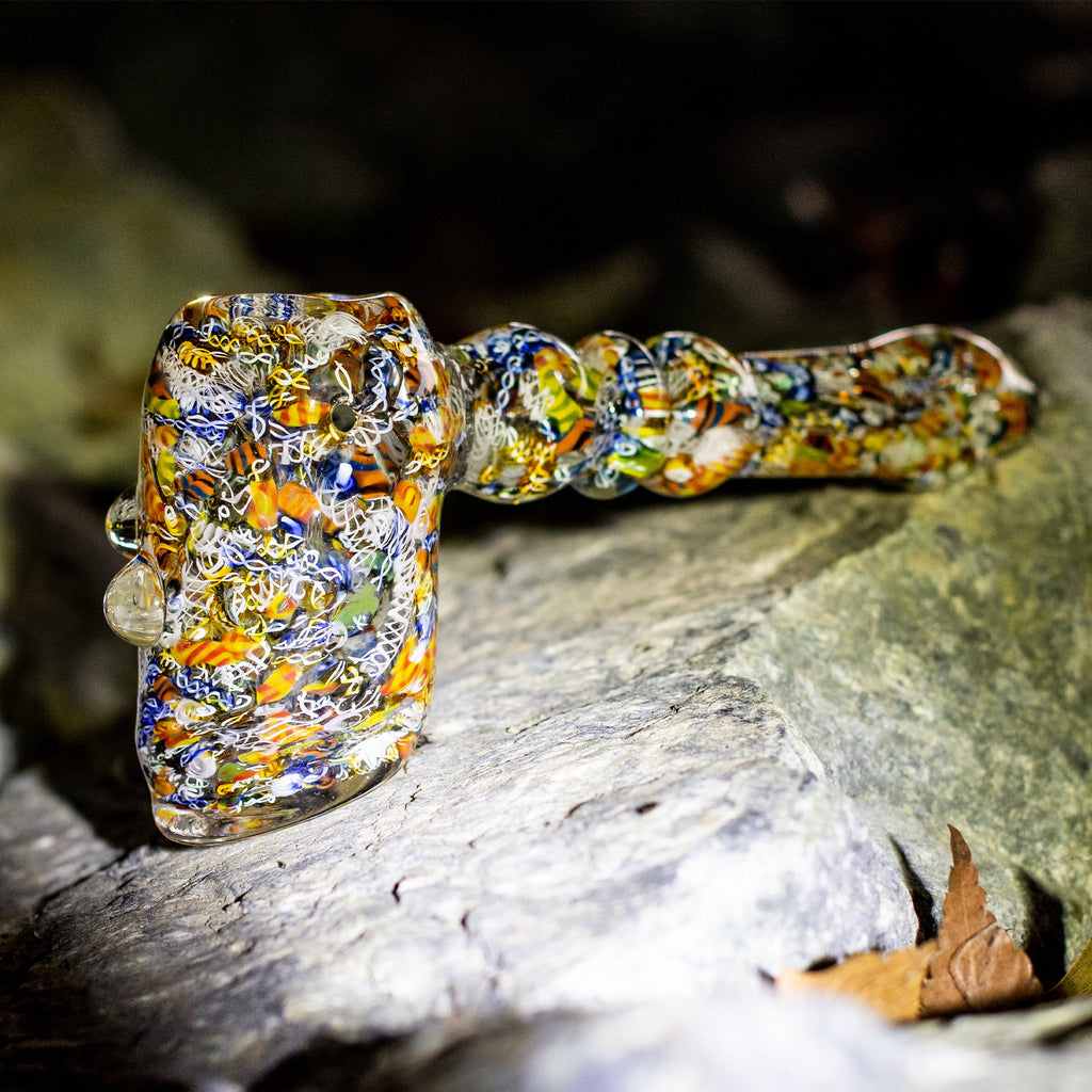 Fat Buddha Glass Bubbler Confetti Hammer Bubbler