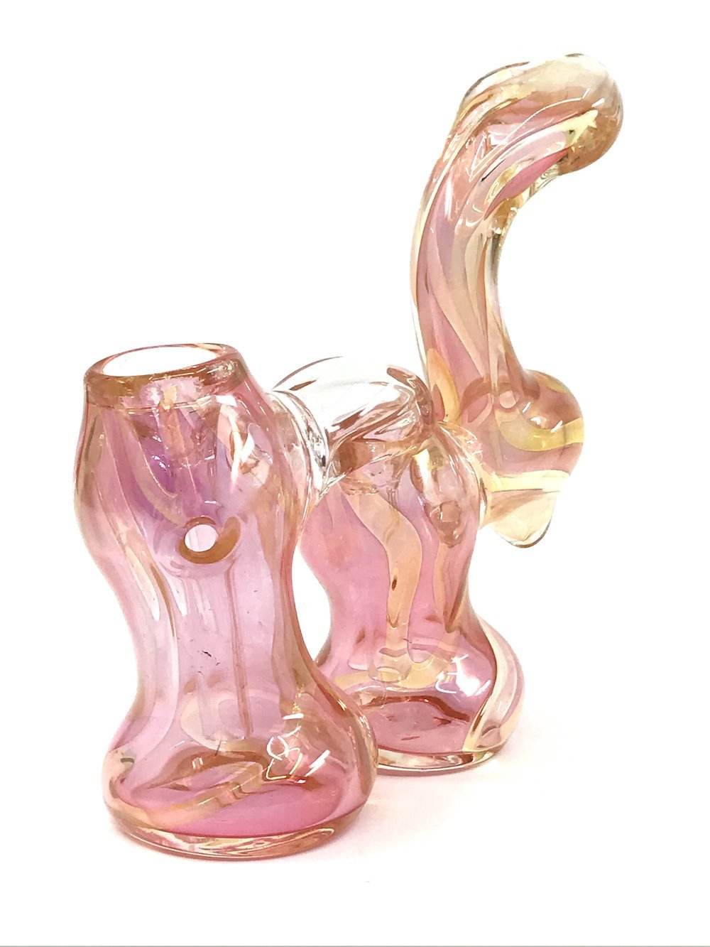 Fat Buddha Glass Bubbler Double Chamber Gold Bubbler
