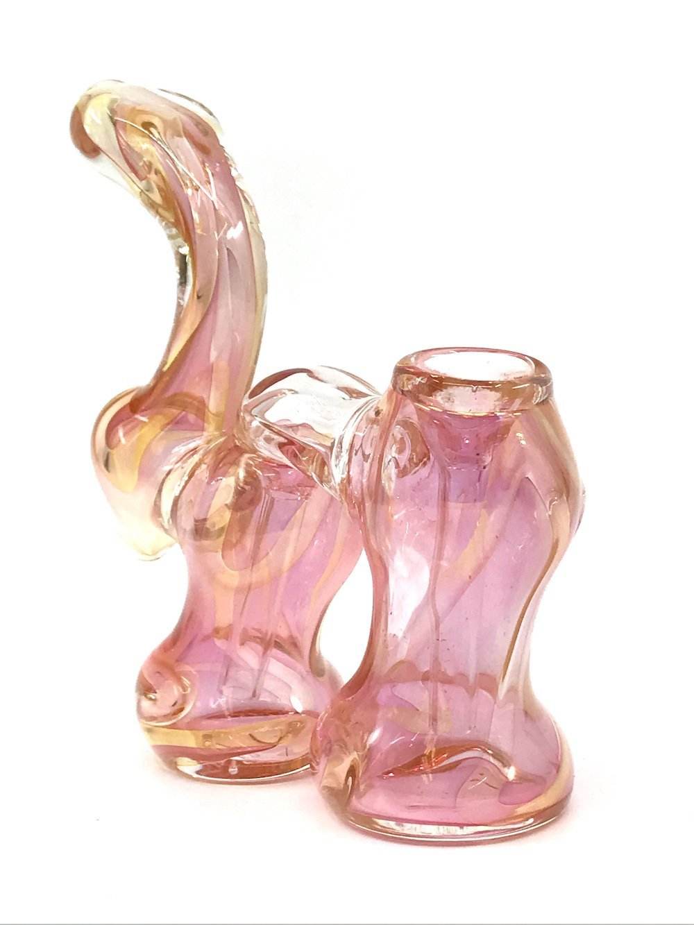 Fat Buddha Glass Bubbler Double Chamber Gold Bubbler