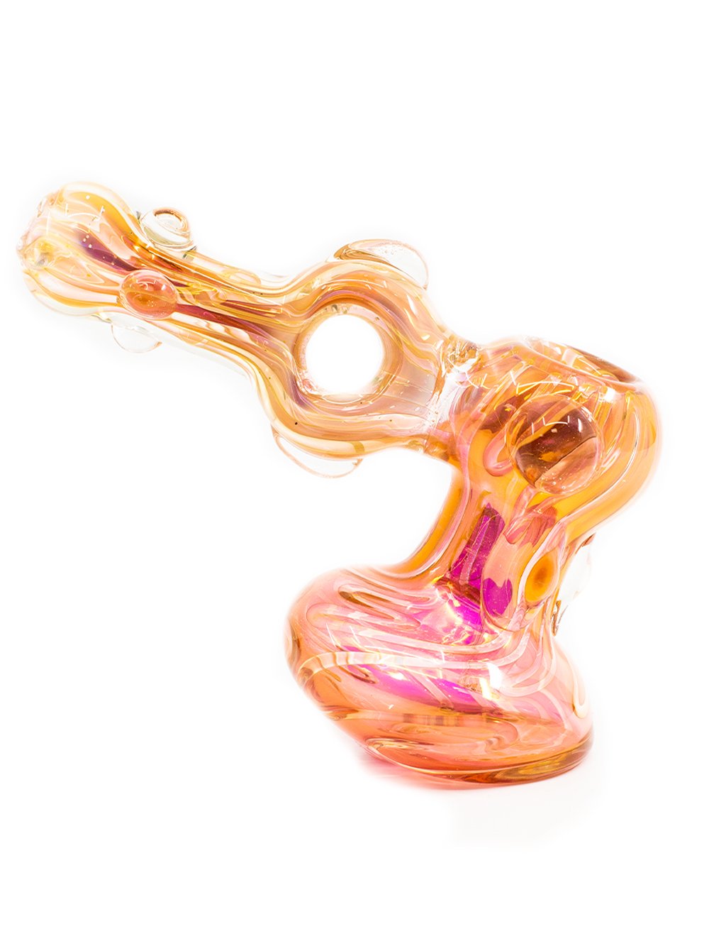 Gold Fumed Donut Bubbler Fat Buddha Glass