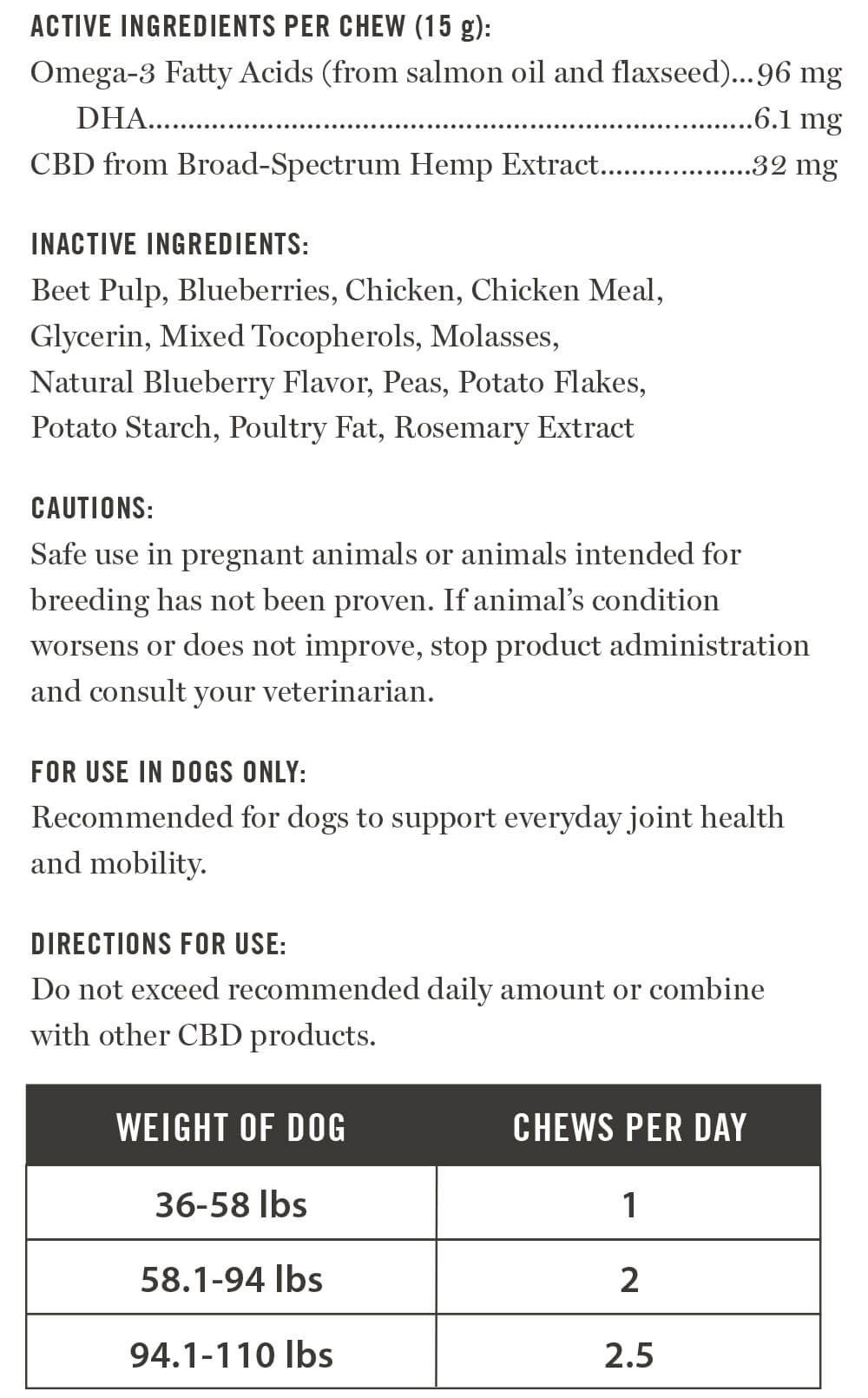 Martha Stewart CBD Mobility Baked Dog Chew L