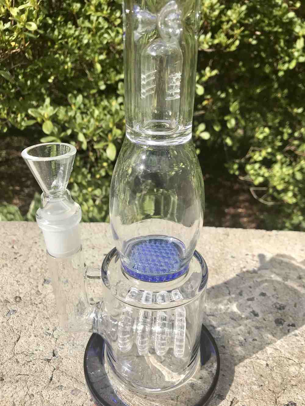 Fat Buddha Glass Glass Bong with Dome & Coil Percolators