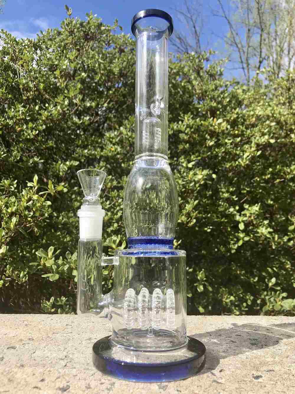 Fat Buddha Glass Glass Bong with Dome & Coil Percolators