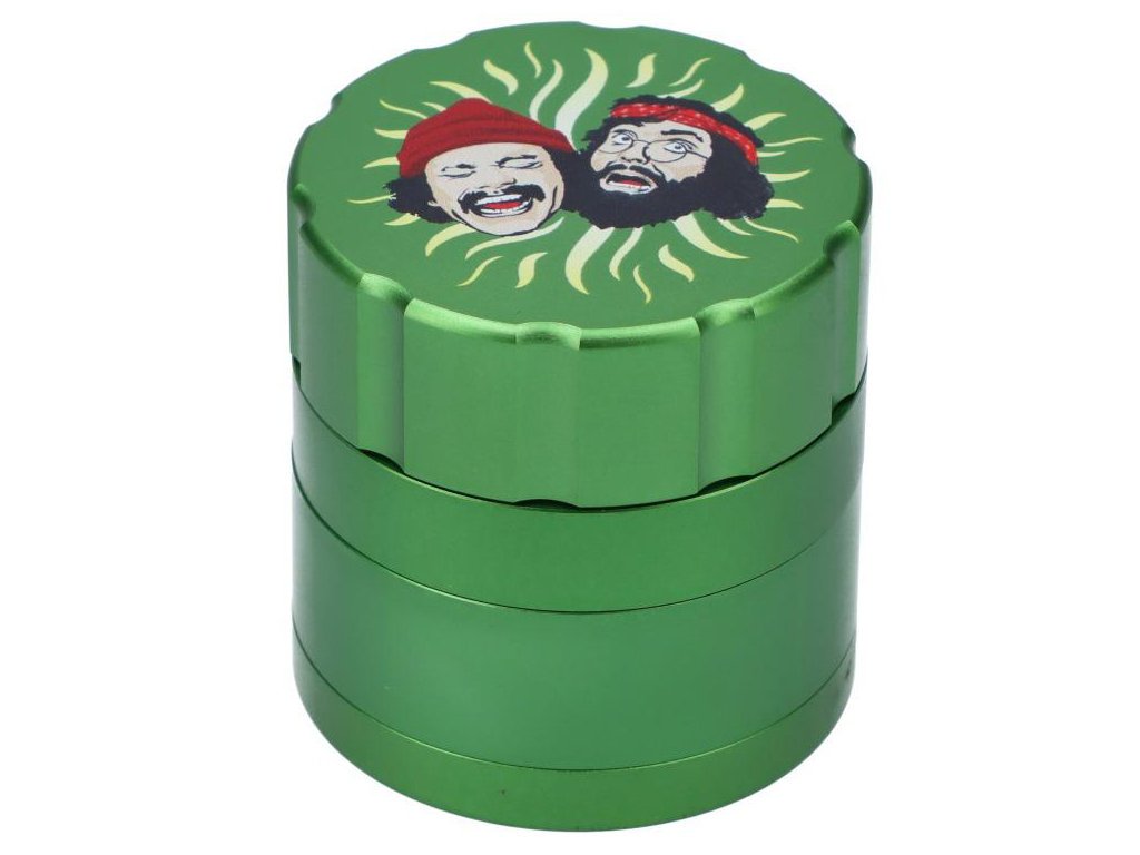 Green Cheech Chong Grinder Fat Buddha Glass