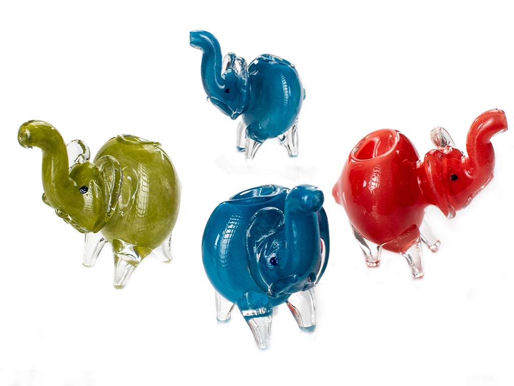 Fat Buddha Glass Mini Elephant Pipe - Surprise color