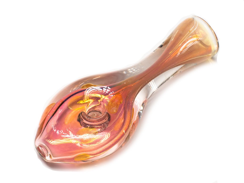 24K Gold Fumed Chllum Fat Buddha Glass