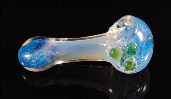 Glass Pipe Blue Inside Smoking Pipe Bowl KS28