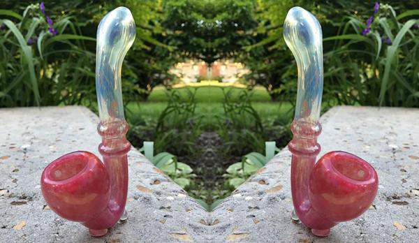 Glass Pipe Red Sherlock Smoking Pipe KS61