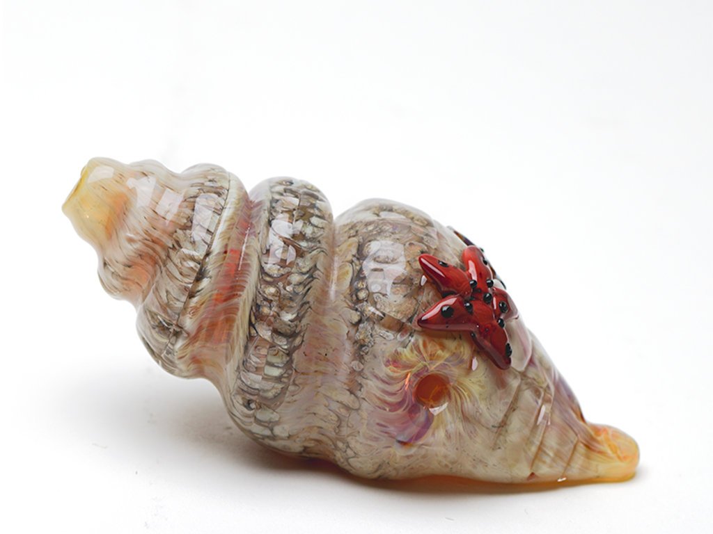 Aurora Seashell Pipe Fat Buddha Glass