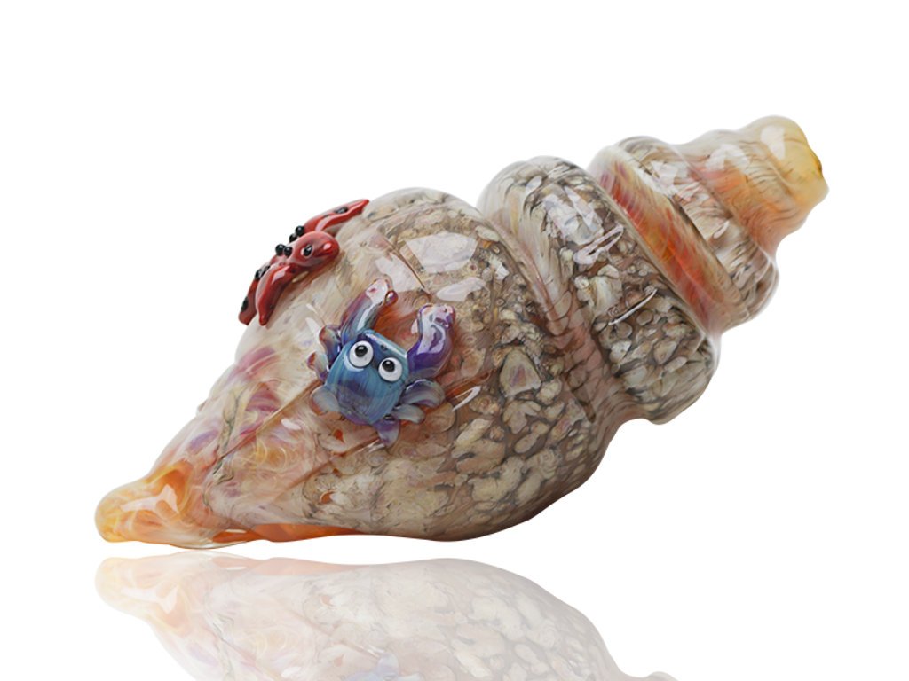 Aurora Seashell Pipe Fat Buddha Glass