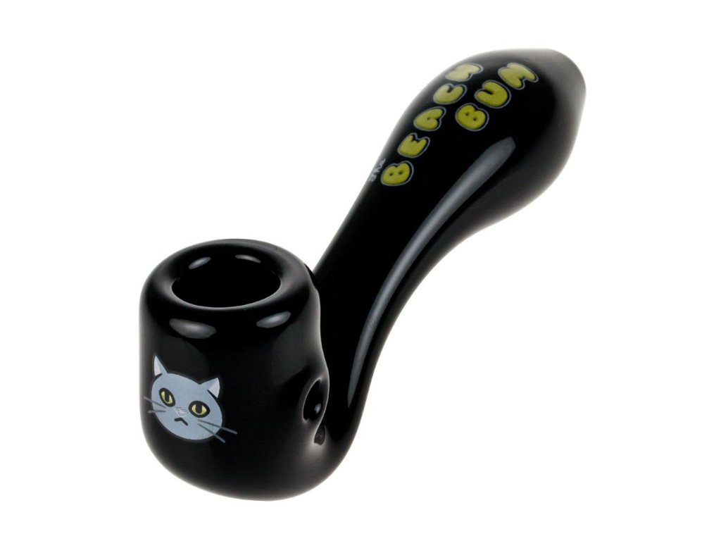 Beach Bum Cat Sherlock Pipe Fat Buddha Glass