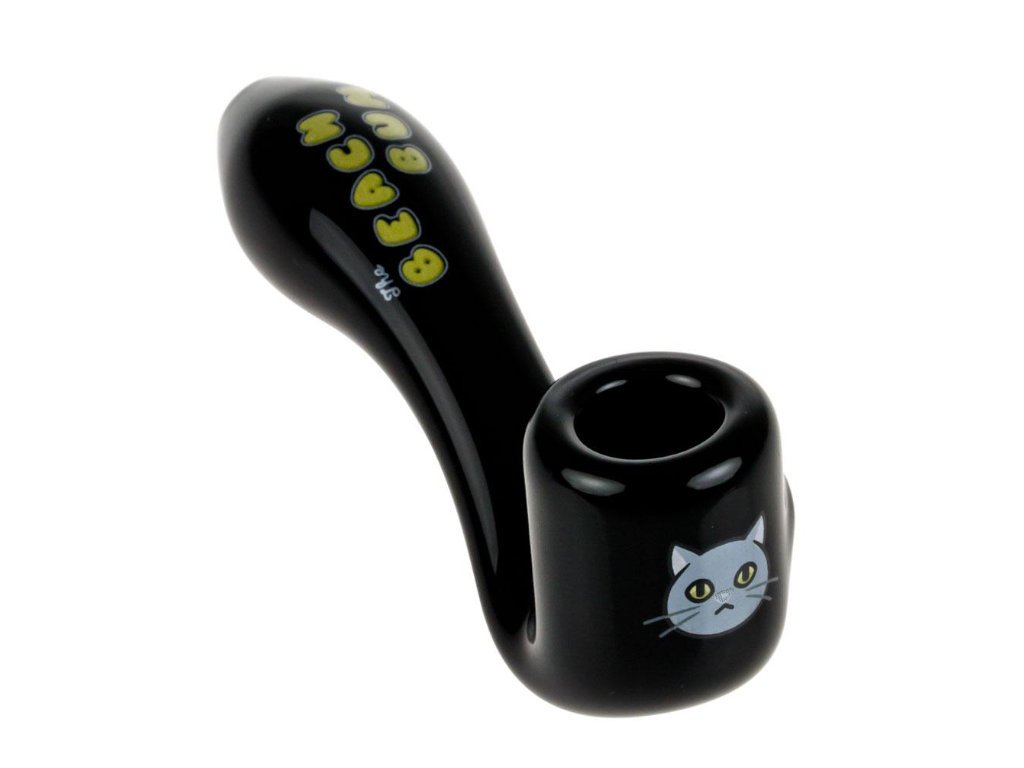 Beach Bum Cat Sherlock Pipe Fat Buddha Glass