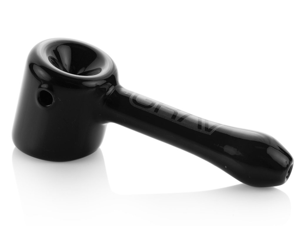 Hammer Hand Pipe Grav Fat Buddha Glass