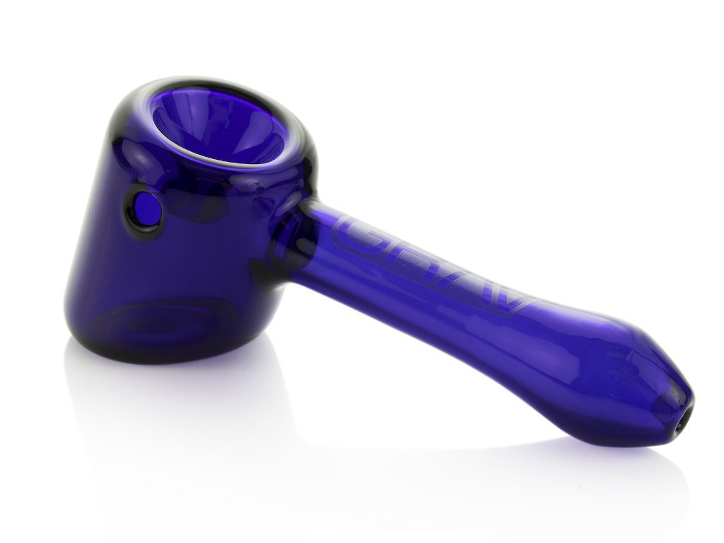 Hammer Hand Pipe Grav Fat Buddha Glass