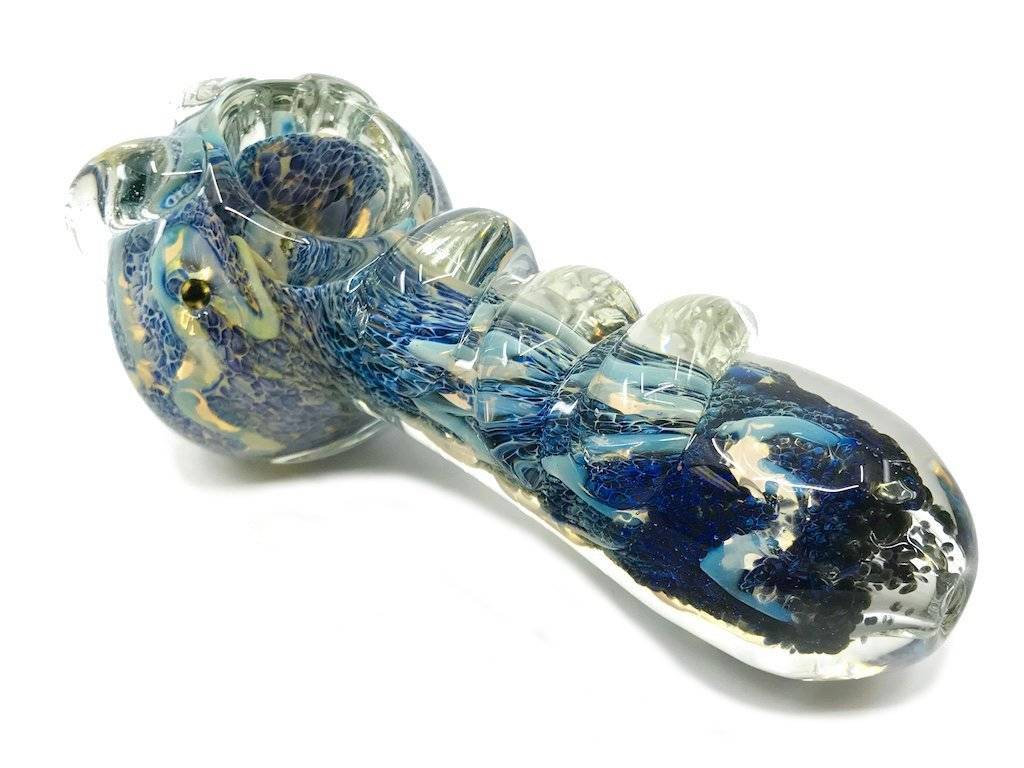 Fat Buddha Glass Pipe Blue Wave Pipe