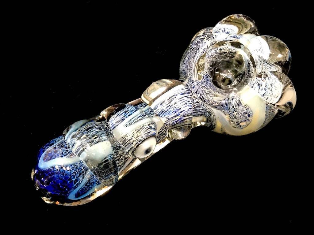Fat Buddha Glass Pipe Blue Wave Pipe