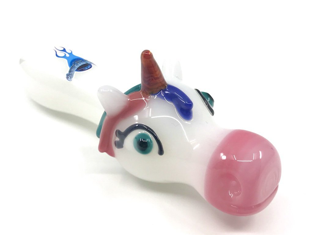 Chameleon Glass Unicorn Pipe Fat Buddha Glass
