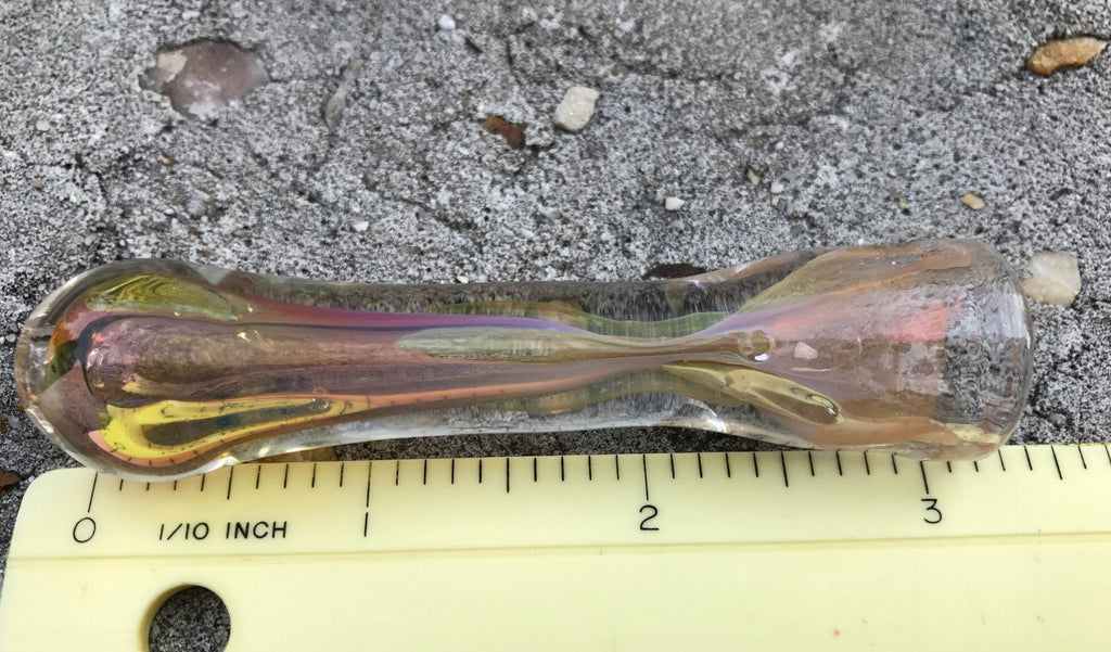 Fat Buddha Glass Pipe Chillum 24k Gold Fumed One-hitter