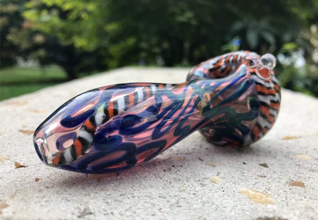 Fat Buddha Glass Pipe Color Changing 24k Gold Fumed Glass Pipe KS4