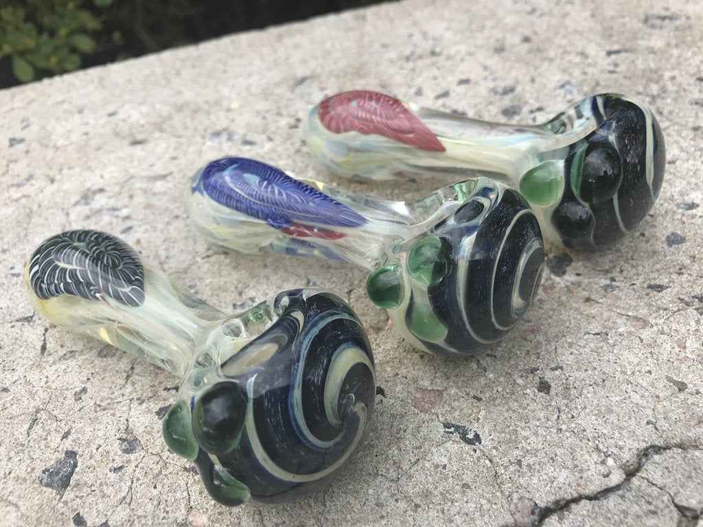 Fat Buddha Glass Pipe Color Changing Dichroic Cane Pipe