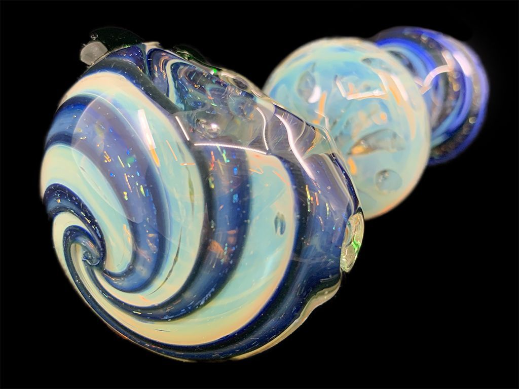 Color Changing Dual Dichroic Pipe Fat Buddha Glass