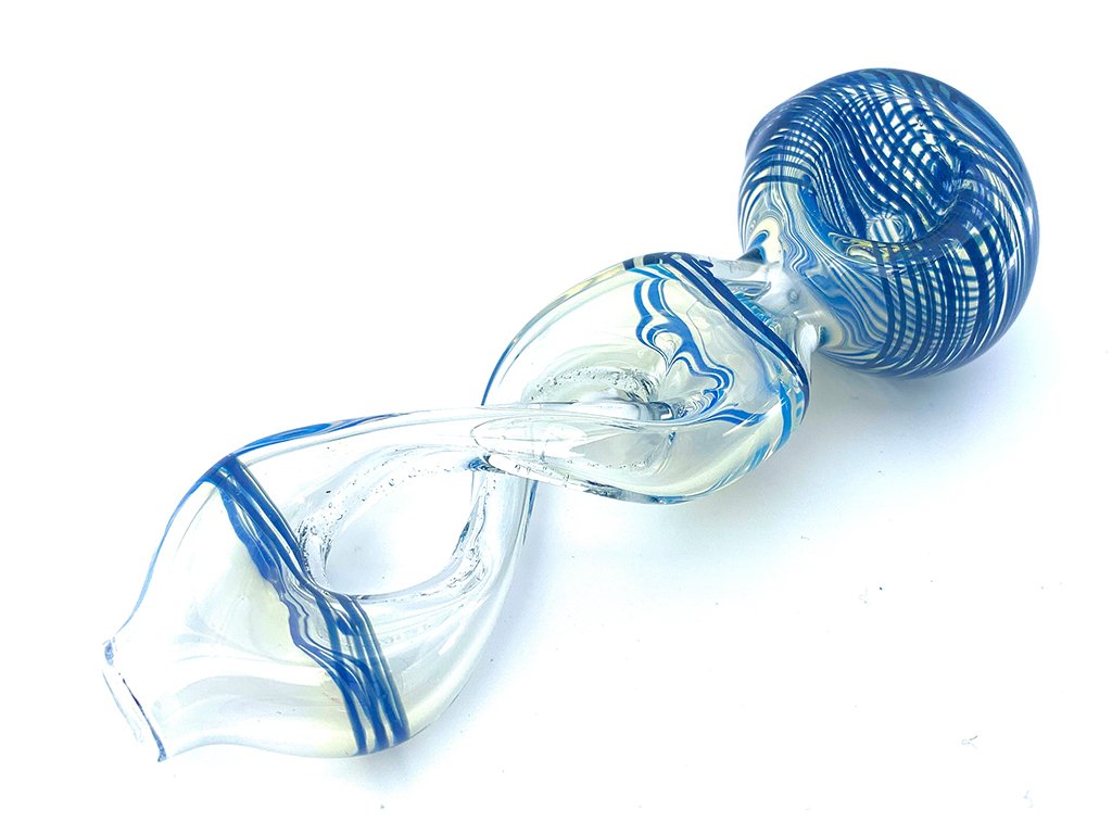 Silver Twist Pipe Fat Buddha Glass