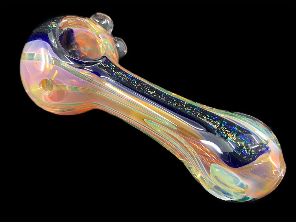 Fat Buddha Glass Pipe Color Changing Gold Fumed Pipe