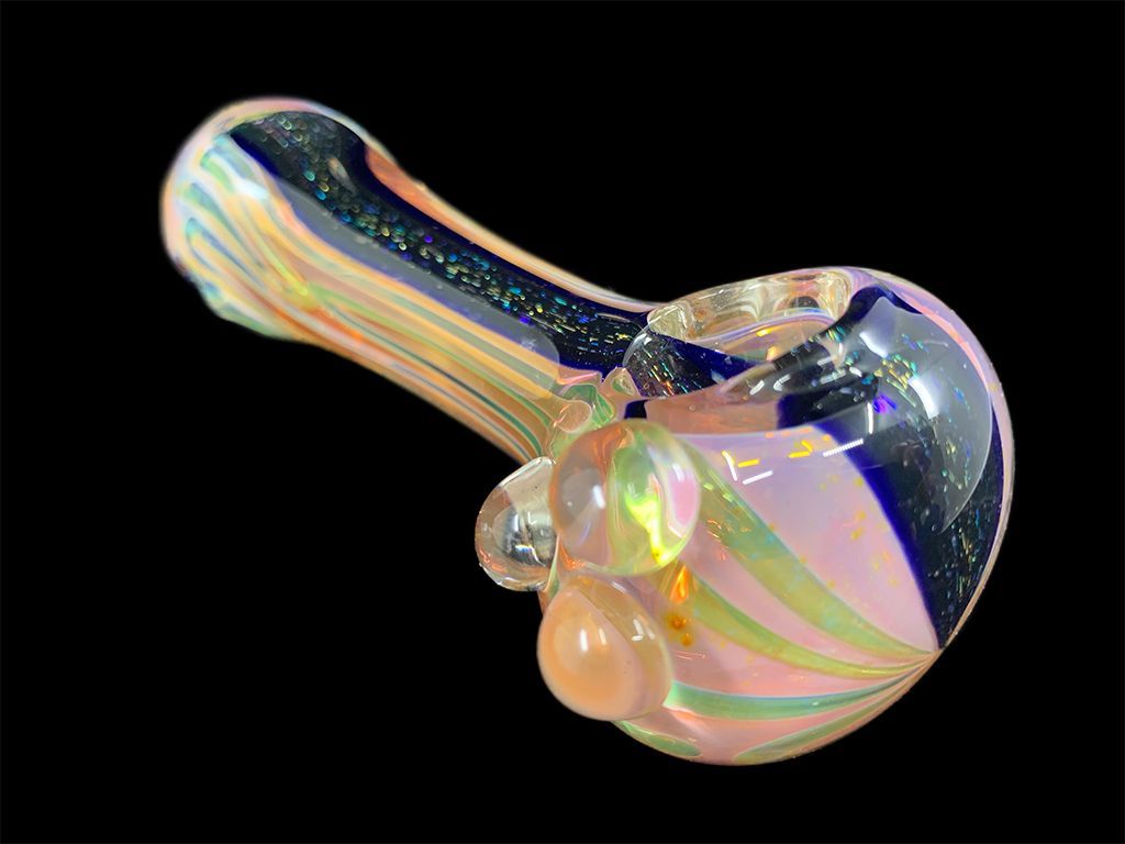 Fat Buddha Glass Pipe Color Changing Gold Fumed Pipe