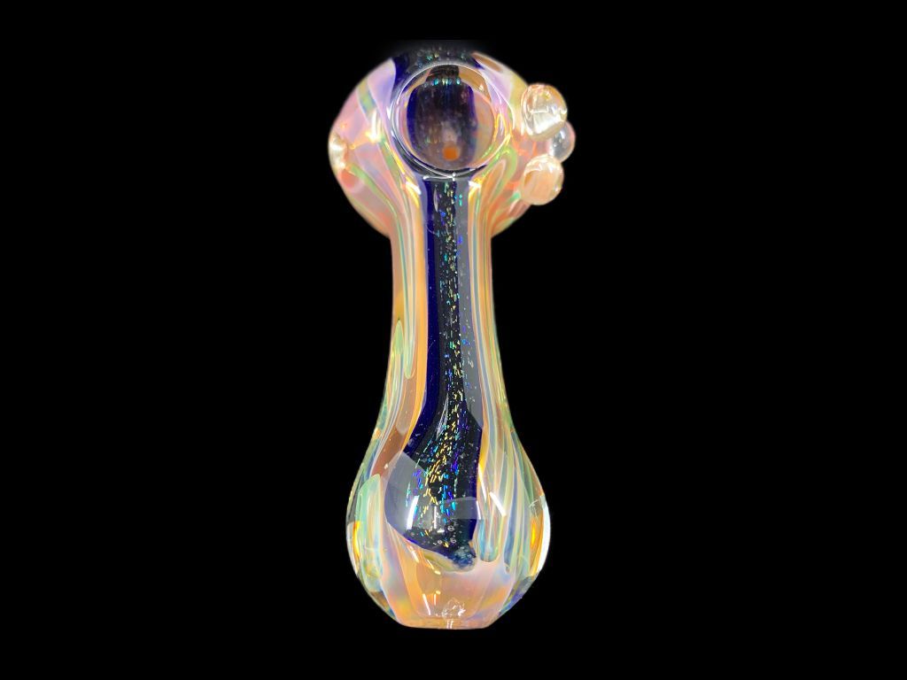 Fat Buddha Glass Pipe Color Changing Gold Fumed Pipe