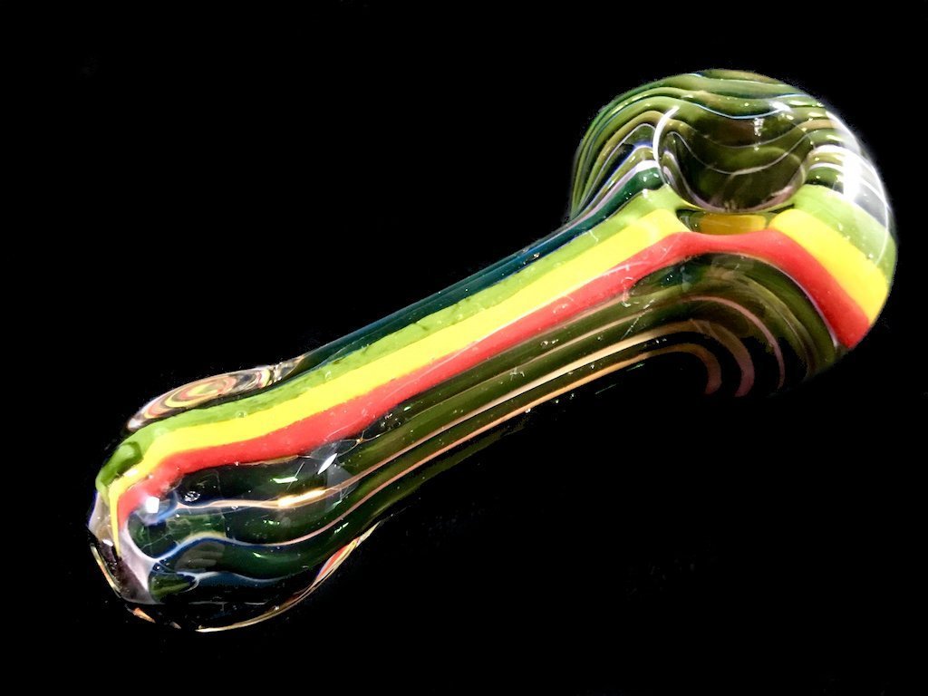 Color Changing Rasta Pipe Fat Buddha Glass