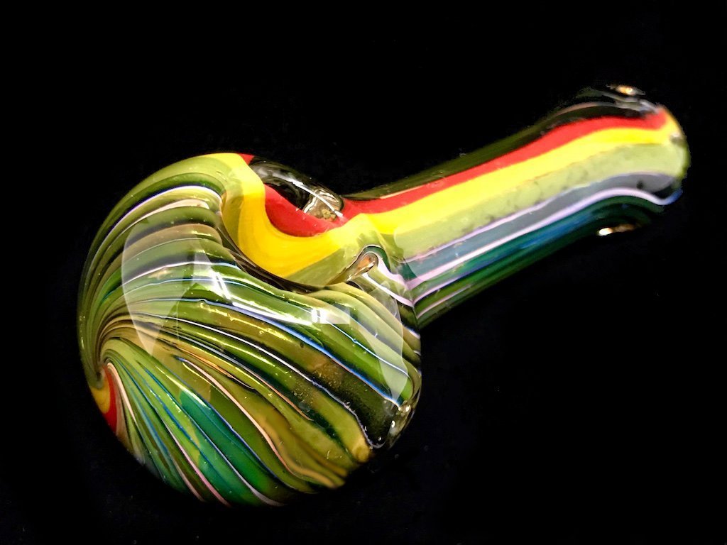 Color Changing Rasta Pipe Fat Buddha Glass