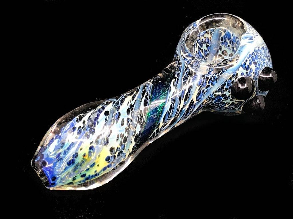 Fat Buddha Glass Pipe Dichroic Silver Glass Pipe