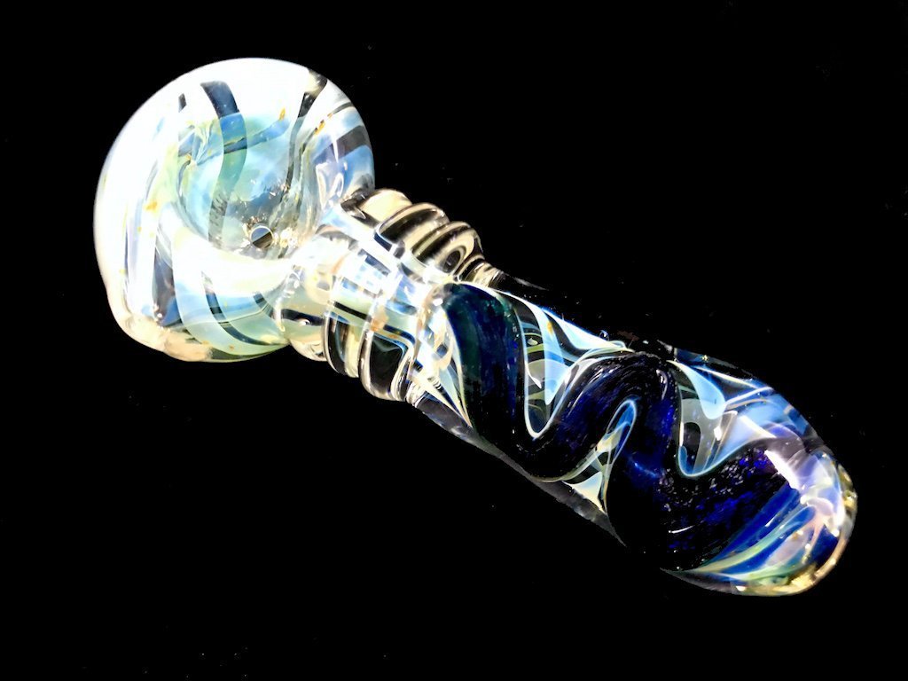 dichroic Silver Pipe Fat Buddha Glass