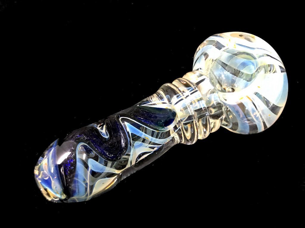 dichroic Silver Pipe Fat Buddha Glass
