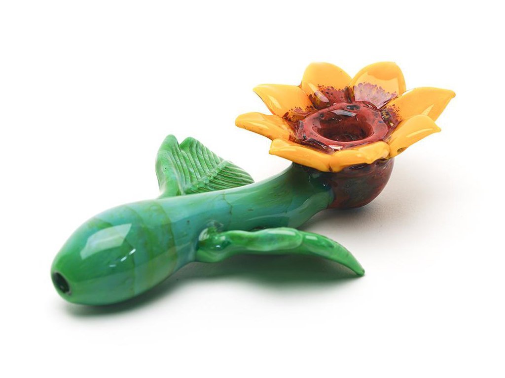Sunflower Sherlock Pipe - Fat Buddha Glass