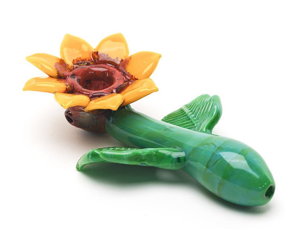 Sunflower Sherlock Pipe - Fat Buddha Glass