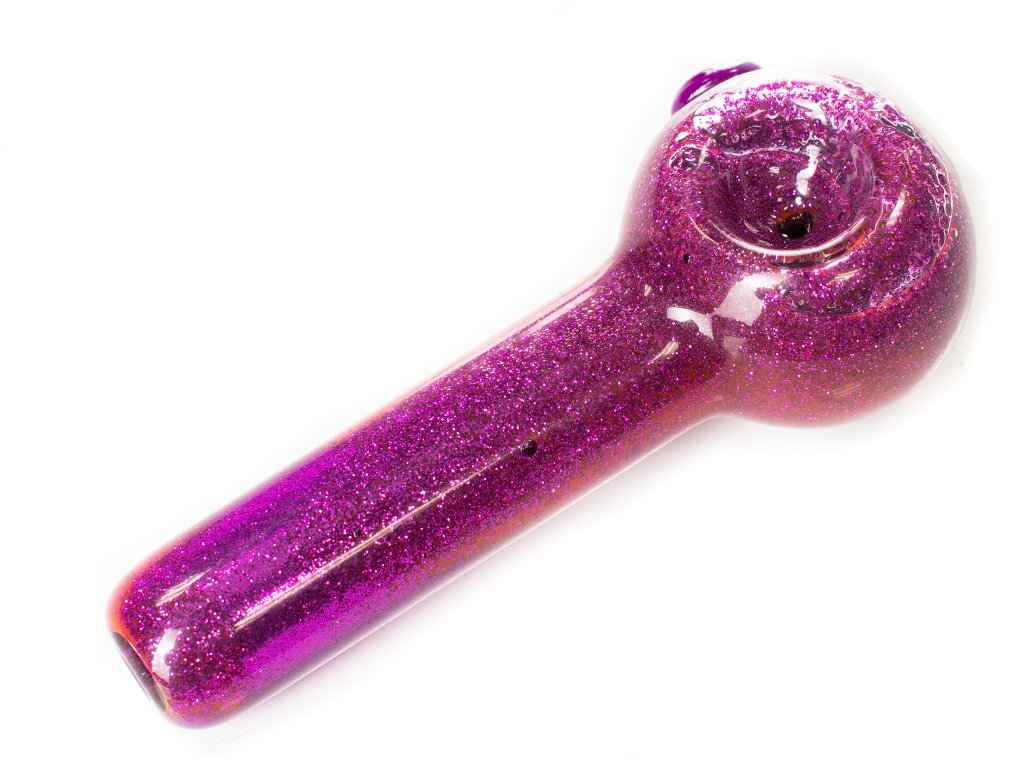 Gold Freezable Glitter Pipe Fat Buddha Glass