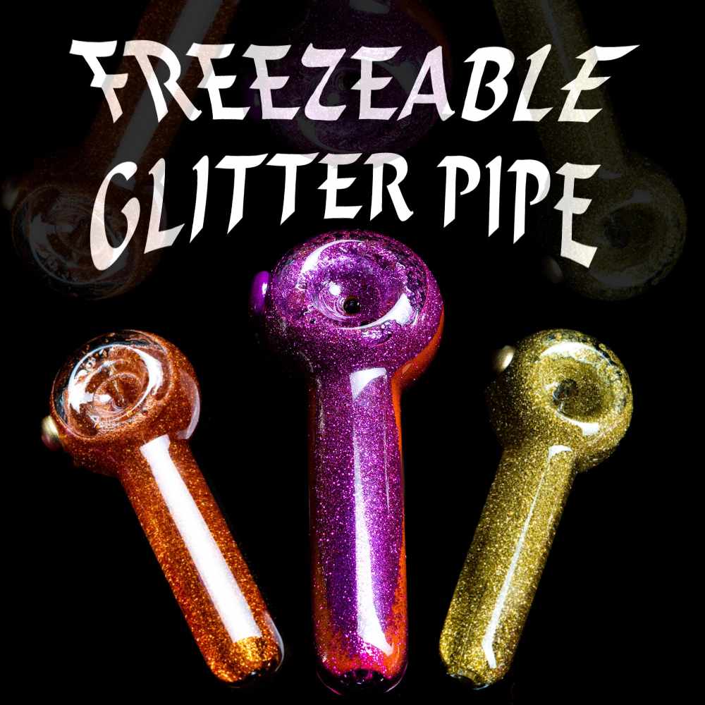Fat Buddha Glass Pipe Freezable Glitter Pipe