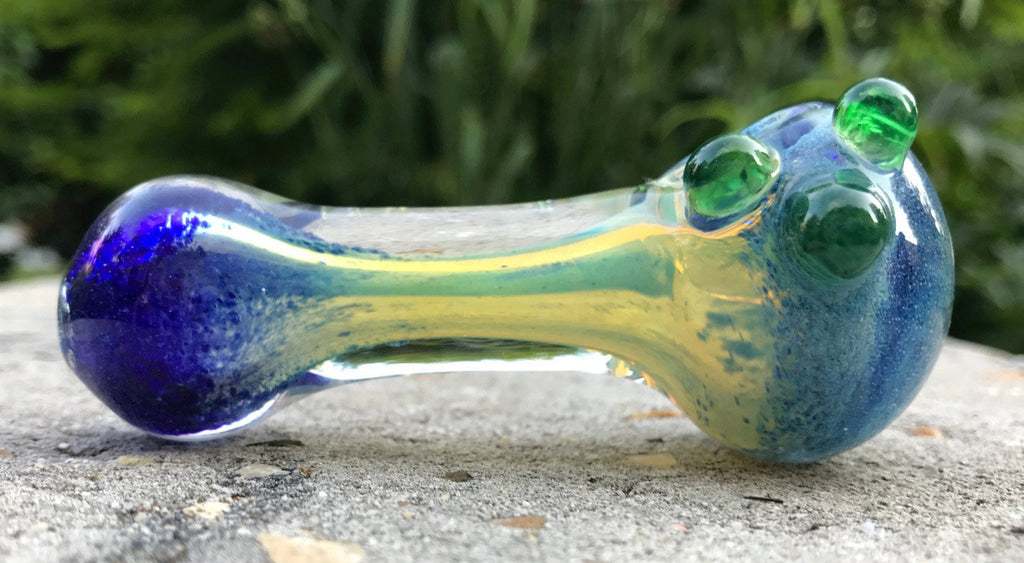 Fat Buddha Glass Pipe Glass Pipe Blue Inside Smoking Pipe Bowl KS28