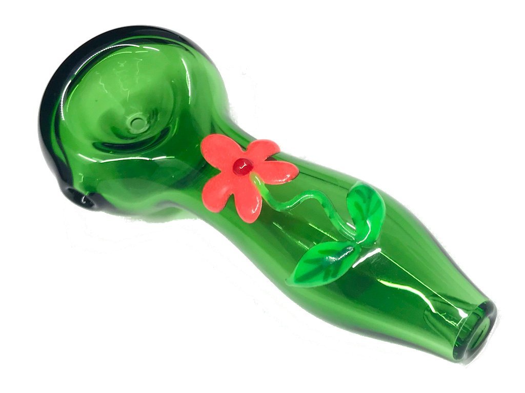 Glow In The Dark Garden Flower Pipe Fat Buddha Glass