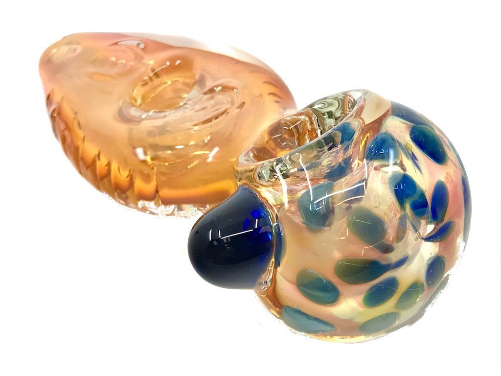 Fat Buddha Glass Pipe Gold Button Pipe