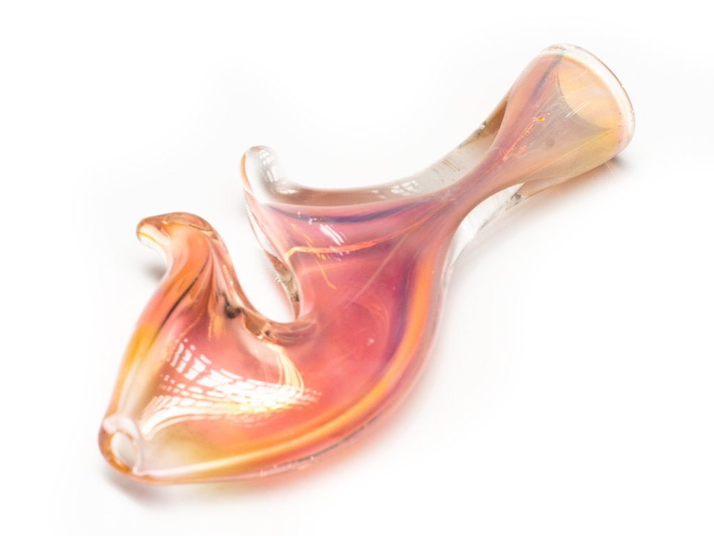 Gold Pinch Chillum Fat Buddha Glass