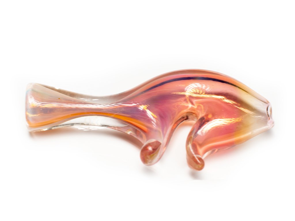 Gold Pinch Chillum Fat Buddha Glass