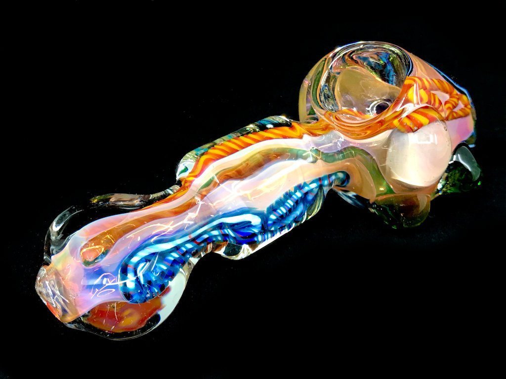 Gold Shuttle Pipe Fat Buddha Glass