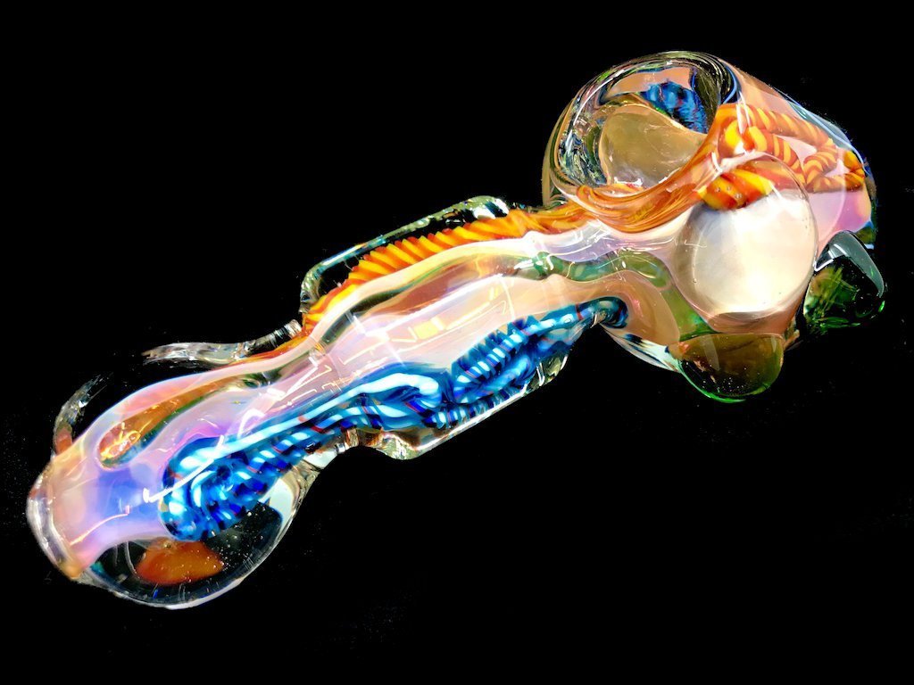 Gold Shuttle Pipe Fat Buddha Glass