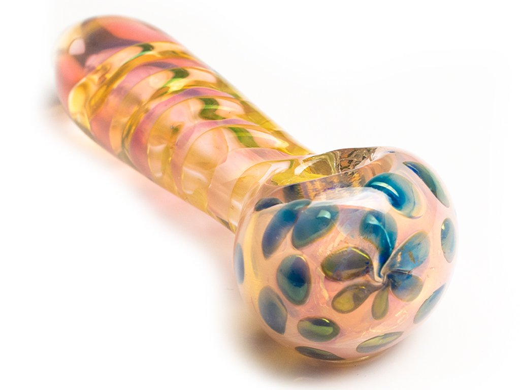 Gold Twist Pipe Fat Buddha Glass